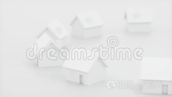 带白宫模型的Blue house，3d渲染