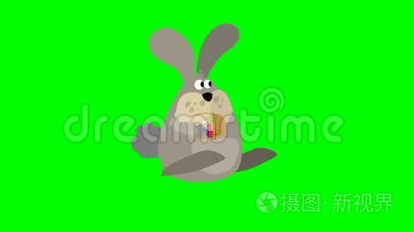 复活节兔子卡通跳跃视频