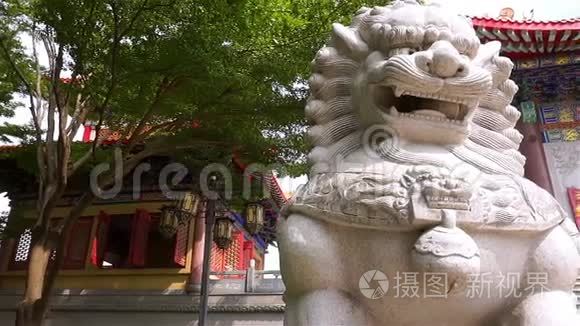 中国狮子在泰国的中国寺庙。