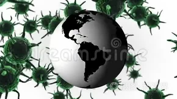 全球绿色日冕病毒动画