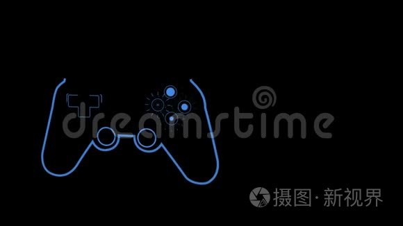 蓝色电子游戏标志的动画视频