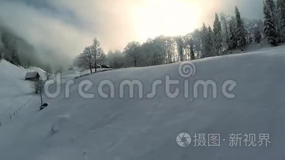 冬季雪景度假旅游休闲视频