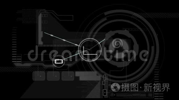 连接器在黑色数字背景上移动视频
