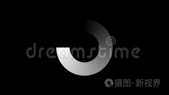 阿尔法频道. 白色圆圈. 等待连接的接口元素.短视频