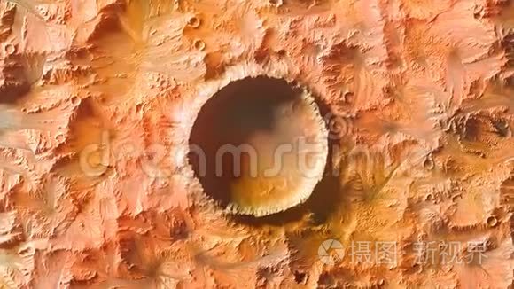 火星陨石坑放大