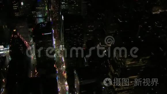 纽约时代广场夜幕降临视频