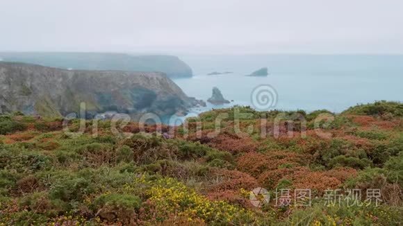 英格兰康沃尔港的康沃尔海岸视频