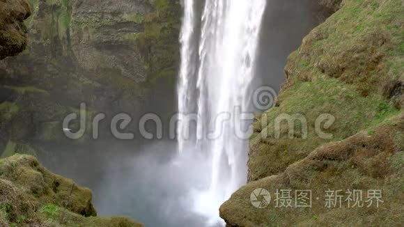 冰岛的斯科加沃斯瀑布视频