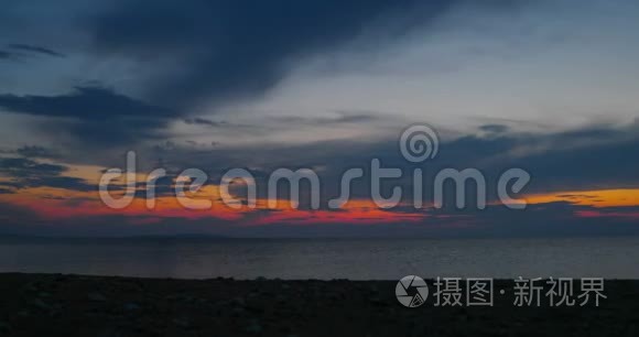 海上日落，从黄昏到夜晚