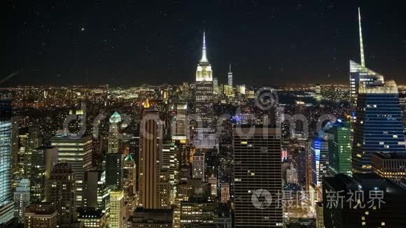 纽约曼哈顿市区黄昏时分。