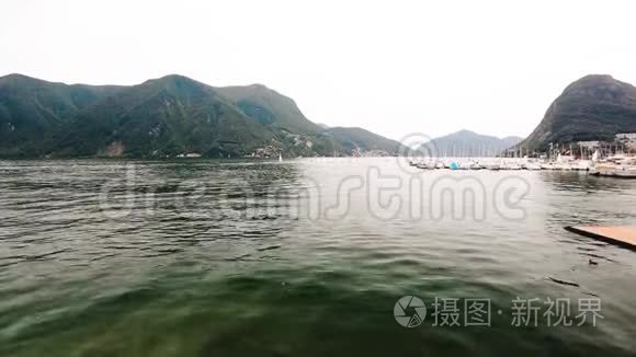 瑞士卢加诺山水湖视频