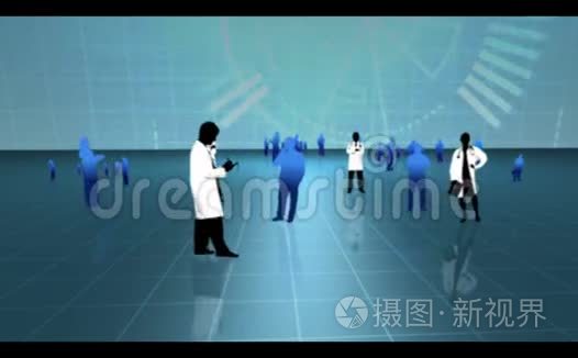 影响蓝色医学背景细胞的病毒视频
