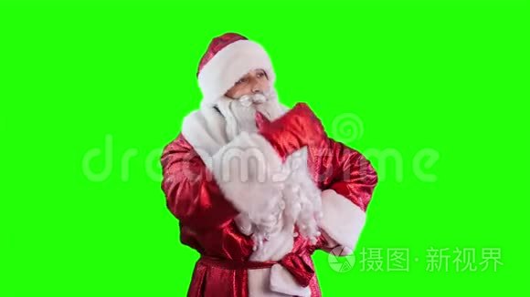 圣诞老人拍拍他的胡子视频