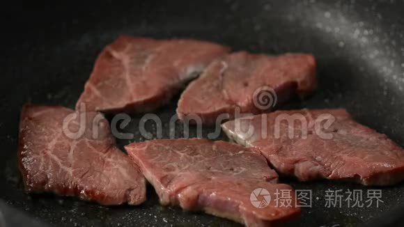 油炸大理石瓦格玉牛肉视频