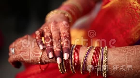 印度教新娘准备结婚视频