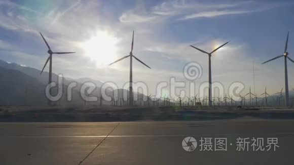 加州棕榈泉的风车视频