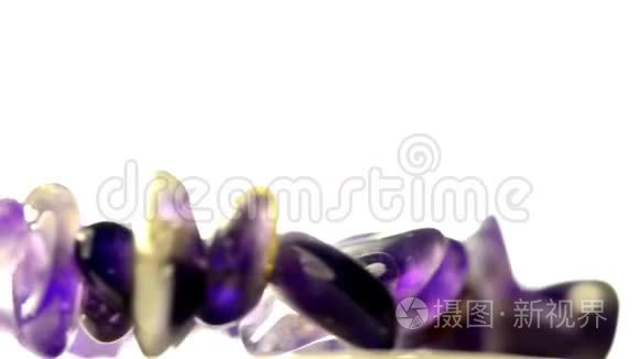 紫水晶手镯在转盘上视频