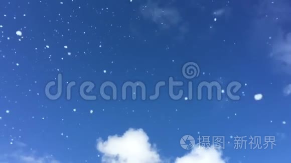 雪花缓慢地从天空中飘落视频