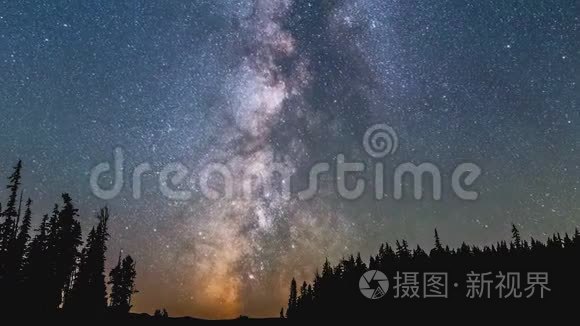 英仙座流星雨的时间流逝视频