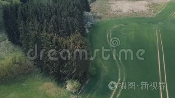 欧洲春季景观鸟瞰图视频