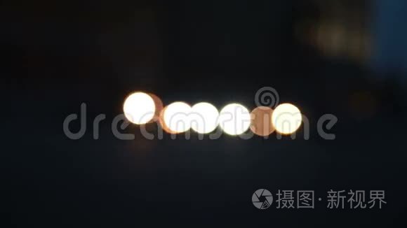 汽车模糊的夜路视频