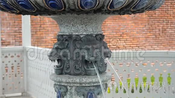 欧洲巴洛克风格的喷泉视频