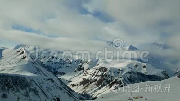 雪山阴云冬景自然日久失修视频