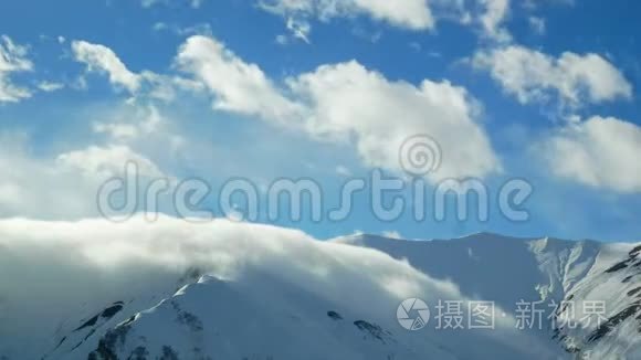 雪山阴云冬景自然日久失修视频