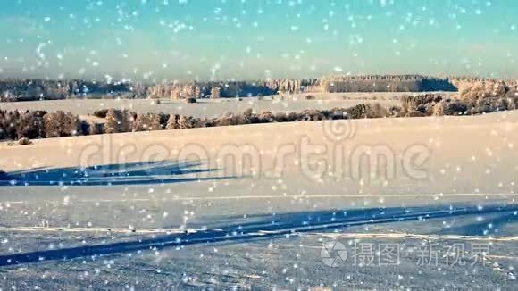 冬天的雪景视频