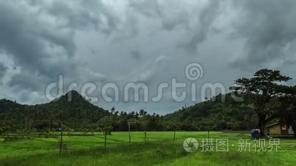 菲律宾巴拉望岛热带丛林山多云视频