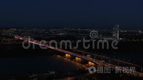 空中维也纳城市夜景视频