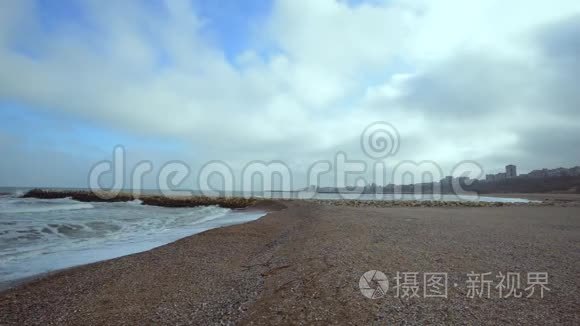 冬季的黑海海滩视频