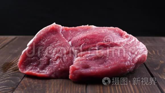 牛肉原肉特写纹理背景视频