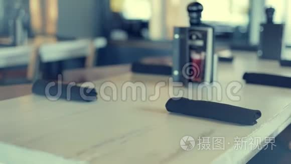 餐厅咖啡厅装饰的桌子视频