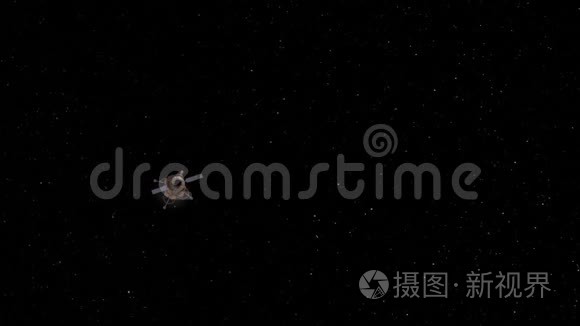 星际空间站飞往红色星球的飞行视频