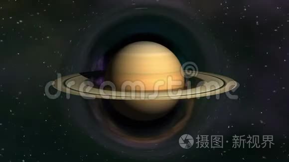 土星在弯曲的空间视频