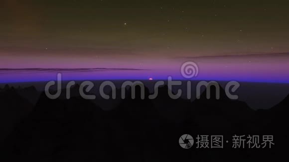 4K系外行星三维插图，浅绿色黄色多云行星从轨道。 酸性有毒沙漠元素