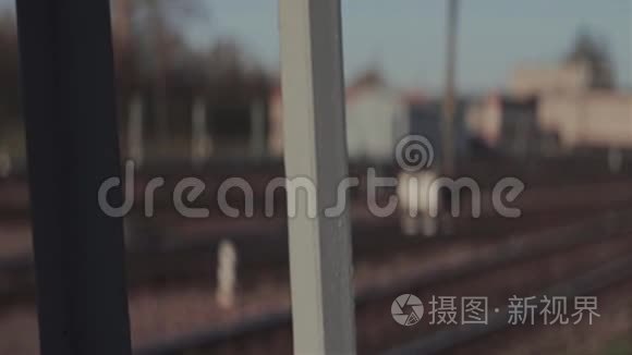火车站的铁路景观视频