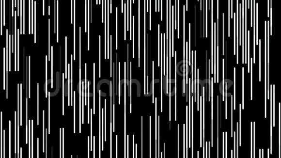 在黑色背景上，白色从底部到顶部的短窄线条，无缝环视频的预览图