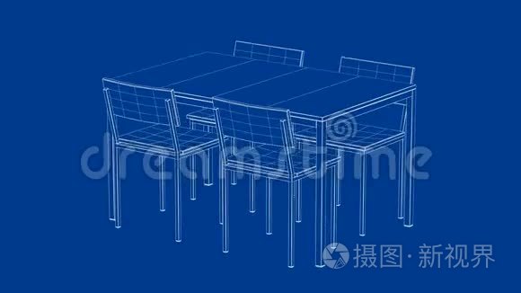 餐桌椅三维模型视频