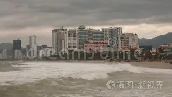 越南芽庄风暴海高清延时视频