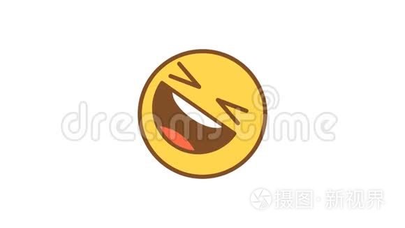 Emoticon笑得滚在地板上。 动画表情。 阿尔法通道