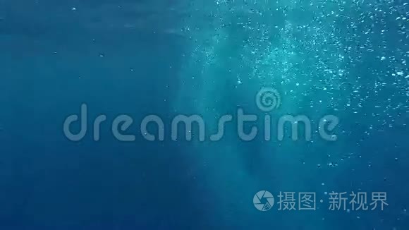 在海洋中发光的气泡视频