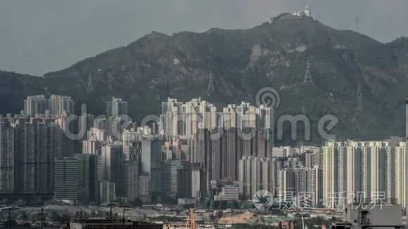 香港住宅区的时间推移视频