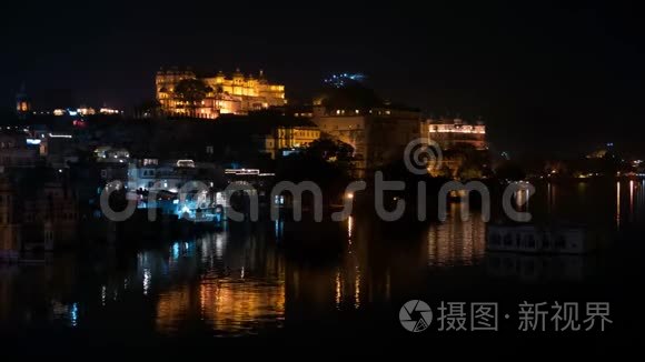 印度拉贾斯坦邦。 时间从上面一夜之间流逝. 旅游目的地和旅游地标..