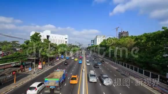 泰国曼谷Kasetsart大学Ngamwongwan路交通中断4k