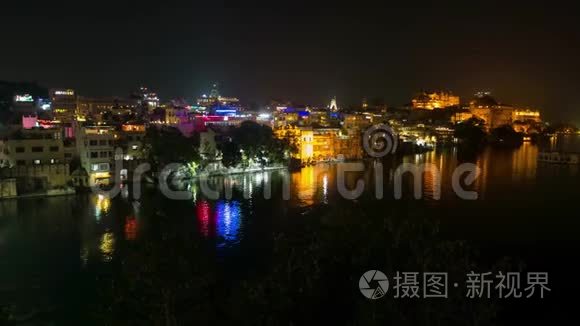 印度拉贾斯坦邦。 时间从上面一夜之间流逝. 旅游目的地和旅游地标..