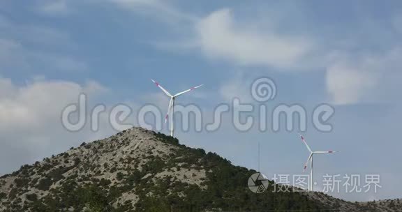 土耳其风力涡轮机的时间流逝视频