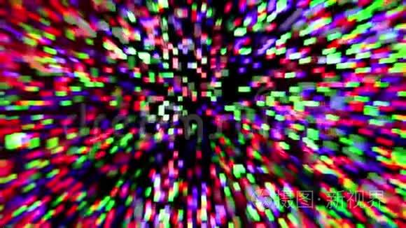 数码彩色粒子在镜头中移动视频
