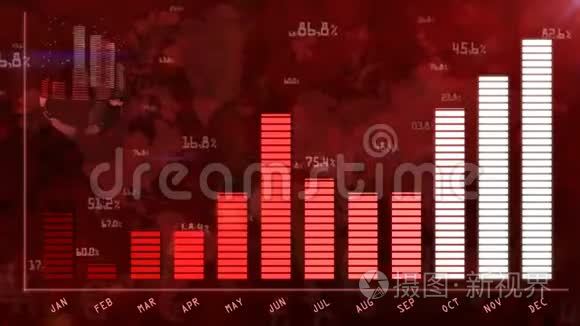 商业报告概念的红色增长图